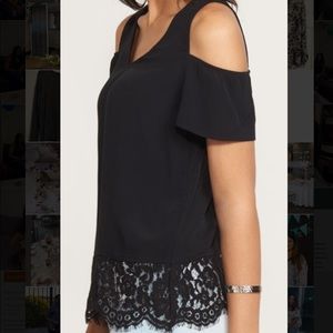 Dynamite - Cold Shoulder Lace Detail Top